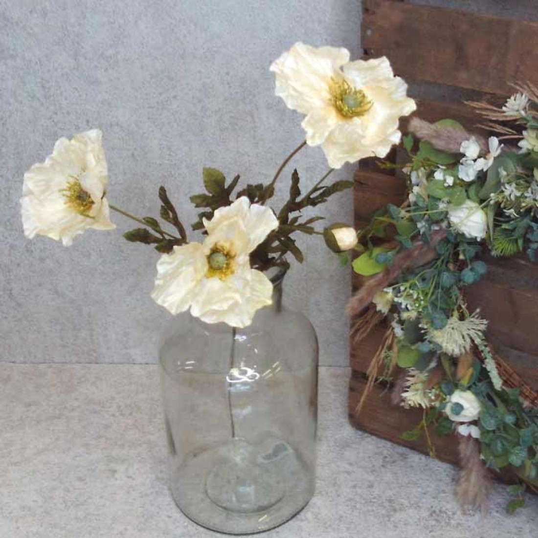 Silk Poppies Gold Yellow 70cm Artificial Flowers